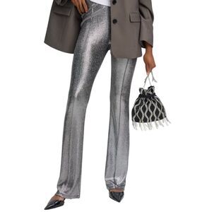 Gestuz Silver Metallic EiraGZ High Waist Flared Leggings XL